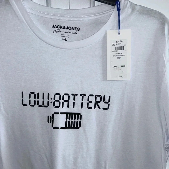 Jack & Jones Men tee shirt ,Large  .white ,graphic ,short sleeve NWT - Picture 4 of 10